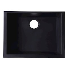 Black 24" Undermount Single Bowl Granite Composite Kitchen Sink