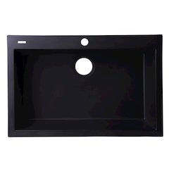 Black 30" Drop-In Single Bowl Granite Composite Kitchen Sink