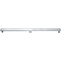 59" Brushed Stainless Steel Linear Shower Drain with Solid Cover