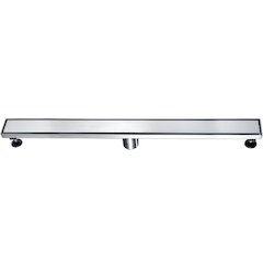 32" Modern Brushed Stainless Steel Linear Shower Drain with Solid Cover