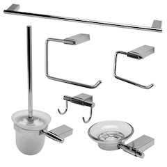 Polished Chrome 6 Piece Matching Bathroom Accessory Set