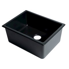 Black Matte 24" x 18" Fireclay Undermount / Drop In Fireclay Kitchen Sink