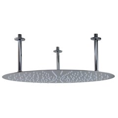 24" Round Polished Solid Stainless Steel Ultra Thin Rain Shower Head