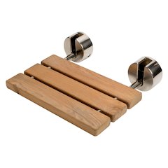 ABS16R 16 Inch Folding Teak Wood Shower Seat Bench