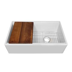 Collection 30" Reversible Single Bowl Fireclay Sink Set