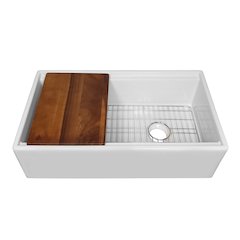 Collection 33" Reversible Single Bowl Fireclay Sink Set