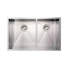 Noah's Collection Brushed Stainless Steel Commercial Double Bowl Undermount Sink