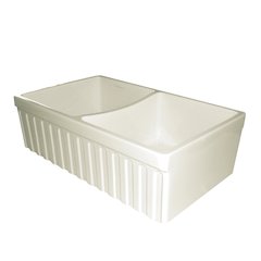 Farmhaus Fireclay Quatro Alcove Reversible Double Bowl Sink