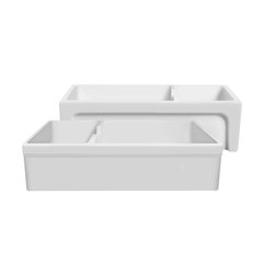 Glencove Fireclay 42" Large Double Bowl Reversible Sink