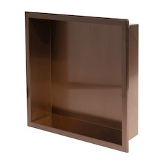 16" x 16" Brushed Copper PVD Steel Square Single Shelf Shower Niche