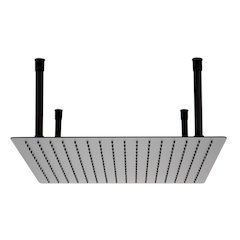 Matte Black Stainless Steel 20" Square Ultra-Thin Rain Shower Head
