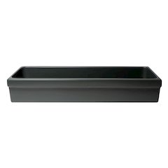 48" Black Matte Above Mount Fireclay Bathroom Trough Sink