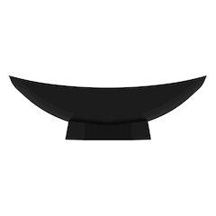 Black Matte 71" Solid Surface Resin Free Standing Hammock Style Bathtub