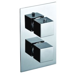Polished Chrome Square Knob 1 Way Thermostatic Shower Mixer