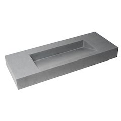 48" Solid Concrete Rectangular Countertop Sink