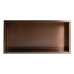 Brushed Copper PVD Stainless Steel Horizontal Single Shelf Shower Niche
