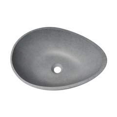 21" Solid Concrete Tear Drop Above Mount Vessel Sink