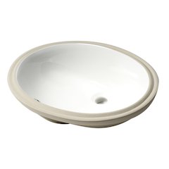 White 23" Oval Undermount Ceramic Sink