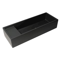 39" Black Matte Above Mount Fireclay Bathroom Trough Sink