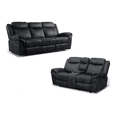 Verne 2-Piece Leather Reclining Sofa Set with Cup Holders
