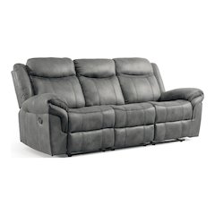 Verne Leather Manual Reclining Sofa with Cup Holders