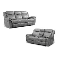 Verne 2-Piece Leather Reclining Sofa Set with Cup Holders