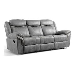 Verne Leather Manual Reclining Sofa with Cup Holders
