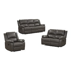 Furniture of America Lamick 3-piece Manual Recline Sofa Set