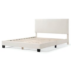 Furniture of America Lila Boucle Fabric Mattress Ready Queen Bed in White