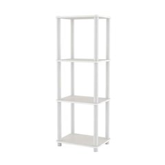 Wood 4-Tier Open Bookcase with Spacious Shelving for Living Room Storage
