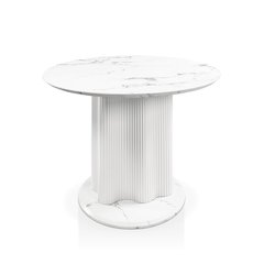 Elara Iron Base Pedestal Round Dining Table