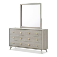 Darley Modern 2-Piece Dresser and Mirror Set in Gray