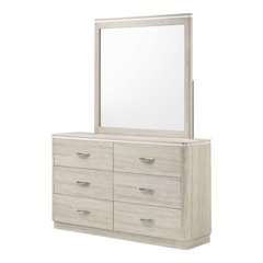 Ventur 6-Drawer Dresser With Mirror in Dusty Gray