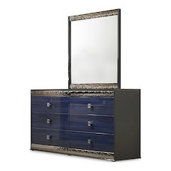 Kensing Glam 2-Piece Indigo Blue Dresser and Mirror Set