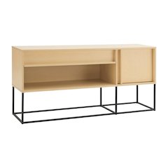 Orange TV Stand with LED Lights and Engineered Wood Construction