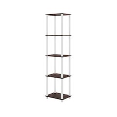Wooden 5-Tier Bookshelf with Open Design for Living Room and Office Storage