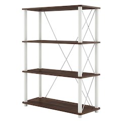 Wood 4-Tier Bookcase with Open Shelving for Stylish Storage