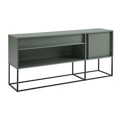 TV Stand with LED Light Features and Engineered Wood Construction
