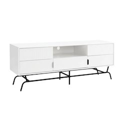 White TV Stand for TVs Up to 65 Inches with 3 Drawers