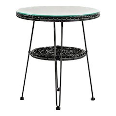Black Wicker Outdoor Coffee Table with Durable Construction and Stylish Design