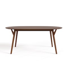 Erik 5-Piece Walnut Wood Dining Table Set with Boucle Seat