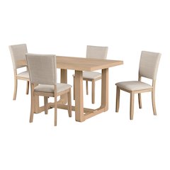 Briven Modern 5-Piece Solid Wood Compact Dining Table Set