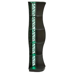 Contemporary 5-Shelf Corner Bookcase with Built-in LED Light