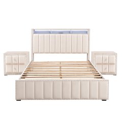 Fynor 3-Piece Velvet Kids Storage Platform Bedroom Set