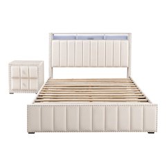 Fynor 2-Piece Velvet Kids Storage Platform Bedroom Set