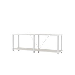 Wood 2-Tier Open Shelves Bookcase with Spacious Storage