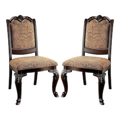 Brown Upholstered Dining Chairs Set of 2 Stylish Kitchen and Dining Room Chairs