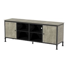 Gray Industrial TV Stand – 72 Inch Wide Entertainment Center For Living Room