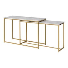 White Set of 2 Nesting Tables – Narrow Long Sofa Tables for Behind Couch