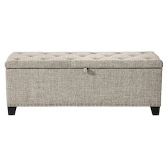 Light Brown Ottoman with Storage – Upholstered Storage Bench for Bedroom, Entry